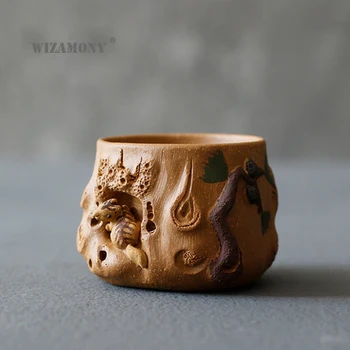1PCS!WIZAMONY Kitajski Vijolično Gline, Čaj Skledo Teacup Kitajski Čaj, Set Keramičnih Atique Glaze Kung Fu Čaj Master Cup