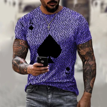 2021 Novo Poletno T-shirt za Moške In Ženske kakovostno T-shirt Igranje Kart 3d Tiskanje Preprost Stil je Jezus Gospod Navzkrižno Vzorec Y