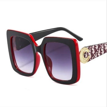 2021 Sončna Očala Moda Prevelik Kvadratnih Retro Gradient Velik Okvir Sončna Očala Za Ženske Gafas Odtenek Ogledalo Jasno Objektiv Vroče Poletje