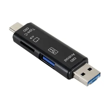 5 v 1, USB 3.0 Tip C / USB / Micro USB SD TF Pomnilniških Kartic OTG Adapter, Priključek za Visoke Hitrosti Pomnilniških Kartic