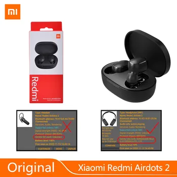 CN različica Xiaomi AirDots 2 TWS Brezžične Bluetooth Slušalke Redmi Airdots pro 2 Slušalke Z Mikrofonom Čepkov Auto Povezavo AI Nadzor
