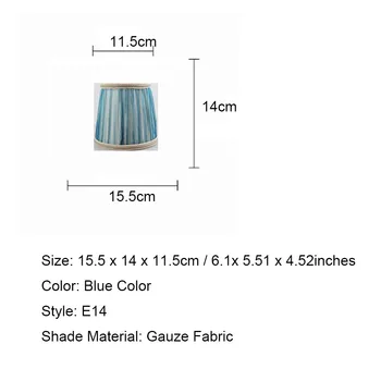 DIA je 15,5 cm/6.1 palčni zaslon Visoke Kakovosti Modra barva Čipke senčniki za luči za žarnice E14