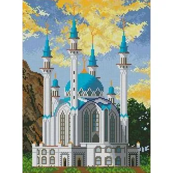 Diamond Vezenje Muslimanske Svete Mošeje, Cerkve Umetnosti Nosorogovo 5D DIY Diamond Slikarstvo Krajinski Mozaik Needlework Wall Art