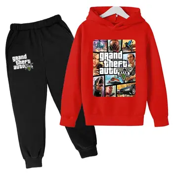 Grand Theft Auto Voznik bombaž GTA 5 Hoodie dolg rokav ulica slog plašč visoke kakovosti Unisex fant/dekle vrhnja oblačila Majica+hlače
