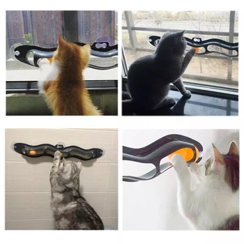 Hotsale Bedak Windows Mačka Slediti Žogo Igrače Smešno Hišnih mačk Inteligence Predor Igrače Igra Cevi Z Kroglice Mačka Igrača Usposabljanje Izdelki