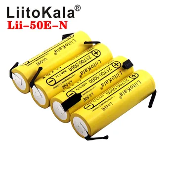 LiitoKala Lii-50E IMR 21700 5000mAh 3,7 V 40A Visoka Zmogljivost Zaščitenih Ravno Top Polnilna Litij-ionska Baterija+DIY Nicke