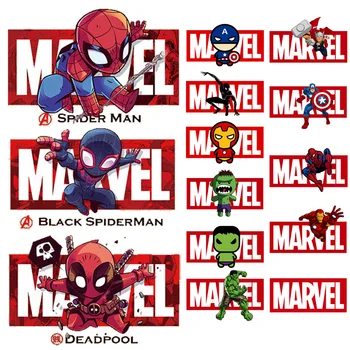 Marvel Obliži Spiderman Captain America, iron Man, Likanje Vroče Prenosi Oblačila Obliž T-shirt Hlače Oblačila Nalepke Decration