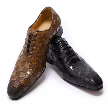 Moški Čevlji Visoke Kakovosti Pu Usnje Novo Modno Elegantna Oblika čipke gor Čevlji Priložnostne Formalno Osnovne Čevlji Zapatos De Hombre HM026