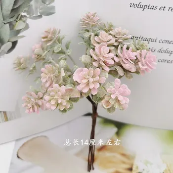 Plastični Ponaredek Cvetje Šopek za Scrapbooking 23 Stilov, Umetne Rastline za Dom Božična Poroka Dekoracija