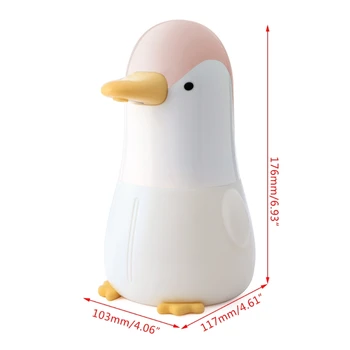 Prenosni Srčkan Pingvin Samodejno Milo Držala Otroka Kopalniške Opreme Touchless Indukcijske Pene Mehurček Antiseptik Za Roke