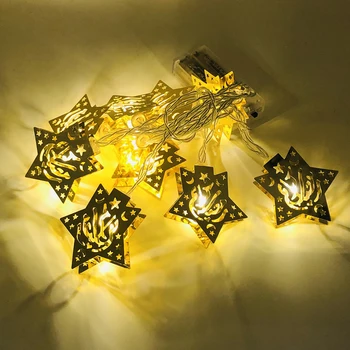 Ramadana Niz LED Luči Eid Mubarak Luna Star Luči, Okraski Za Dom Islam, Muslimanska Primeru Stranka Dobave Eid al-Fitr Dekor