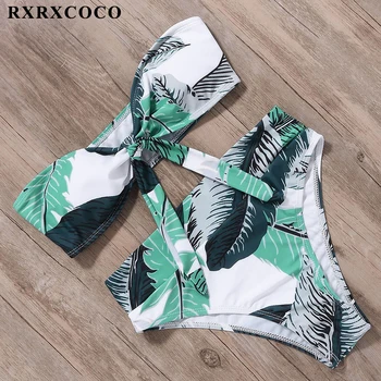RXRXCOCO Seksi Bandeau Bikini Ženske Kopalke Push Up Visoki Pas Brazilski Biquins Kopalke 2019 Plaži, Kopalne Obleke, Plavanje Obleko
