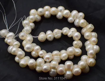 Sladkovodne pearl WHITE edinstveno arašidovo obliko PREROJENI 13-18 mm FPPJ debelo biseri narave svoboden kroglice za DIY nakit
