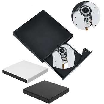 Slim Zunanji Optični Pogon za Prenosni USB 2.0 DVD-ROM Predvajalnik CD-RW Gorilnika Pisatelj Plug and Play Za Macbook Prenosni računalnik Namizni RAČUNALNIK