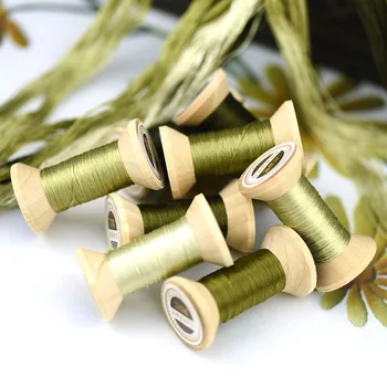 Suzhou vezenje vezenje niti / svileni sukanec / zavit cvet linije / svila vezenje niti / Plesni zelena