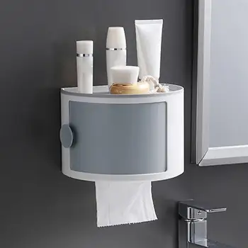 Toaletni Papir Polje Plastike Za Shranjevanje Rack Nepremočljiva Wall-Mounted Kopalnica Polica Velika Zmogljivost Gospodinjski Kozmetični Tuš Škatle