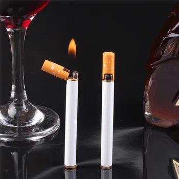 Ustvarjalne Mini Kompaktna Svetilka Lažji Prostem Butan Plin Lažji Kovinski Cigaret Oblikovan Lažji Brez Požara Brušenje Kolo Žep