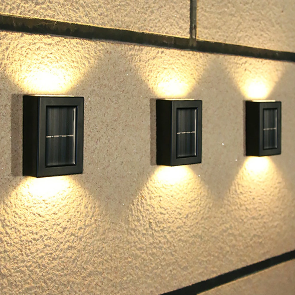 2PCS LED Stenska Svetilka IP65 Vodotesen Notranjo & Zunanjo ABS Plastike, Sončne Stene Svetlobe Površinsko Nameščena Cube LED Vrt Verandi Svetlobe
