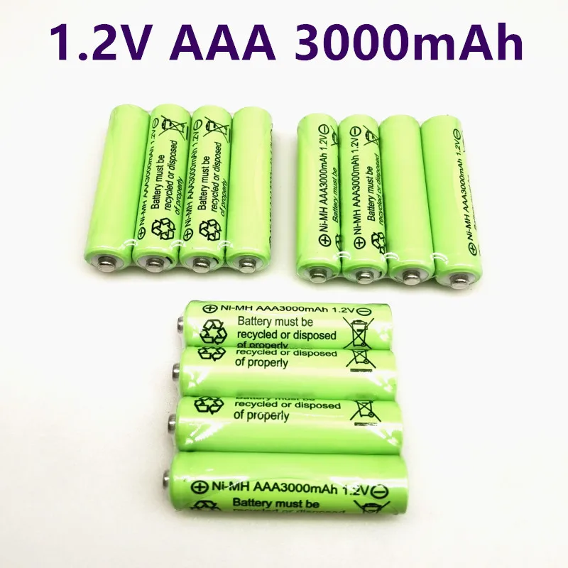 4-20 kosov prvotne AAA 3000mAh 1,2 V kakovosti polnilne baterije AAA 3000mAh za polnjenje Ni-MH 1,2 V 2A baterije
