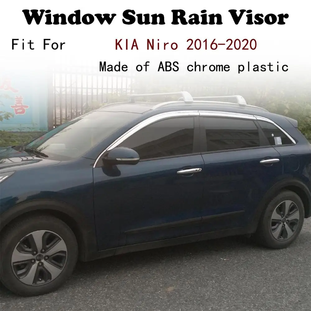 ABS Chrome plastična Okna Vizir Vent Odtenkov, Sonce, Dež Stražar avto dodatki Za KIA Niro 2016-2020
