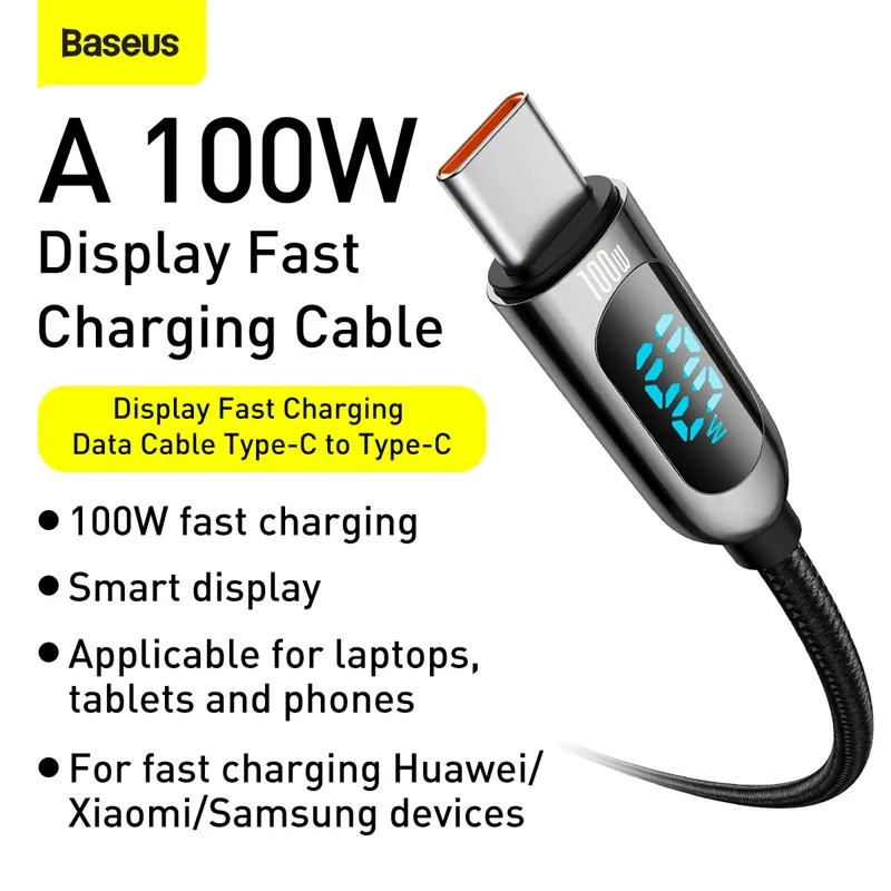 Baseus 100W USB Tip C Do USBC PD Kabel Za Xiaomi Samsung Hitro Polnilnik USB, C Kabel Za iPad, Macbook Pro Prenosni računalnik Tableta Žice Kabel
