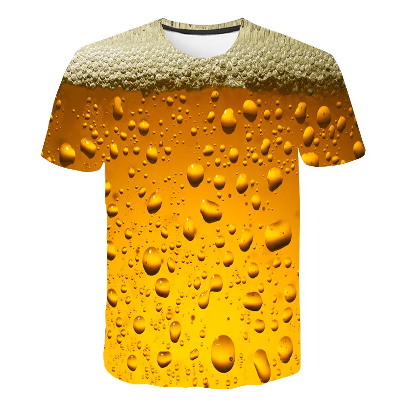Cool Pivo Polno Print Majica s kratkimi rokavi Novost Kratek Rokav Tee Vrh Človek Unisex Obleko Visoke Kakovosti Vzročno Dropship 3D T-shirt M-6XL