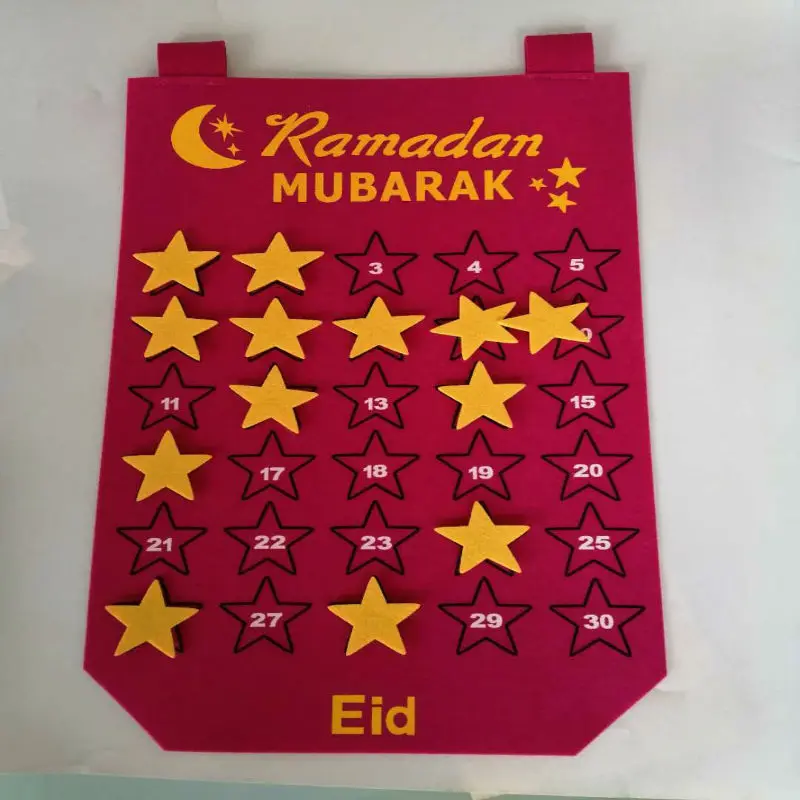 Eid Mubarak je 30 dni, Adventni Koledar Visi Počutil Odštevalnik za Otroke Darila Ramadana Okraski Stranka Dobave 2020 Najnovejši
