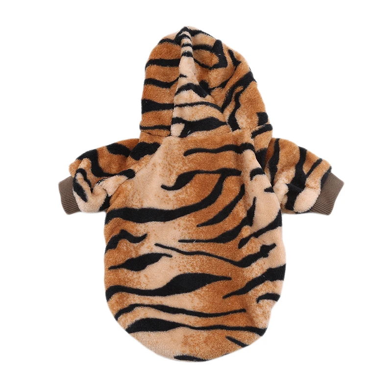 Pozimi Kostume Moda Za Hišne Živali Oblačila Tiger Vzorec Pretvorijo Coats Pet Flanela Hoodie Jopiči Za Male Hišne Živali, Pes