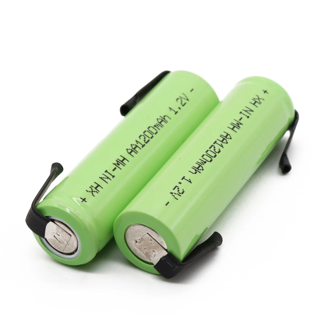Prvotne 1,2 V baterije AA 1,2 V Baterijo za ponovno Polnjenje, 1200mah, AA NiMH, s Spajko Zatiči, DIY Električna zobna ščetka Brivnik
