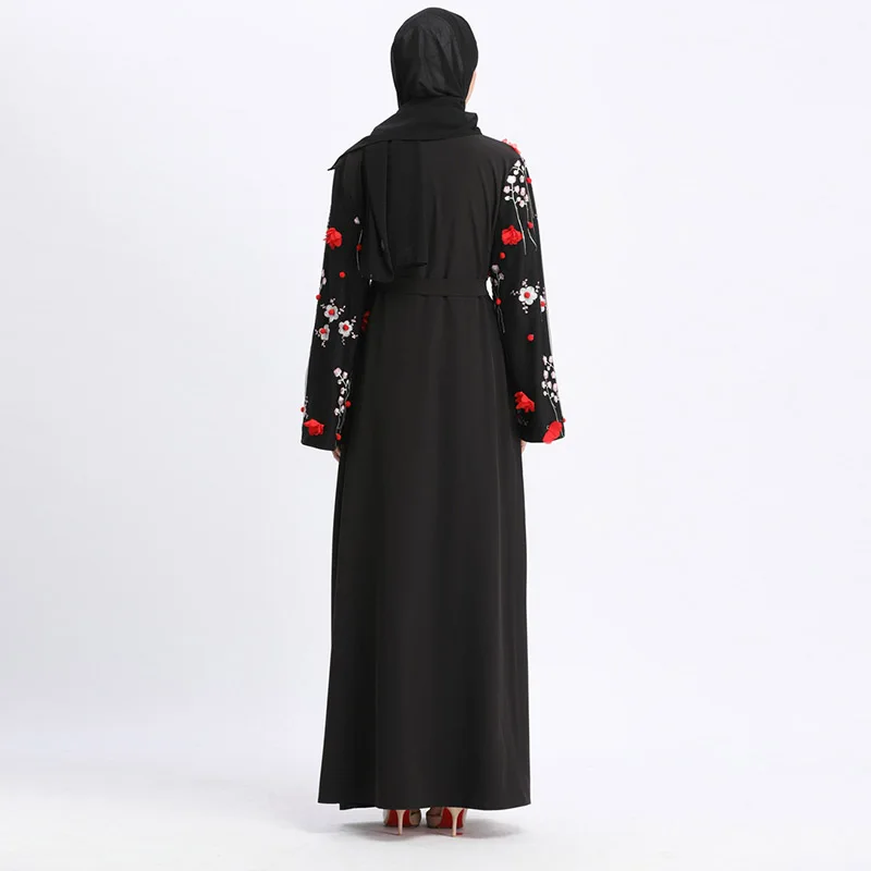 Tam kaftan pasu vezene jopico haljo Savdska Arabija kimono Eid Mubarak Muslimanske ženske dolgo krilo Islamske etnične abaya kostum