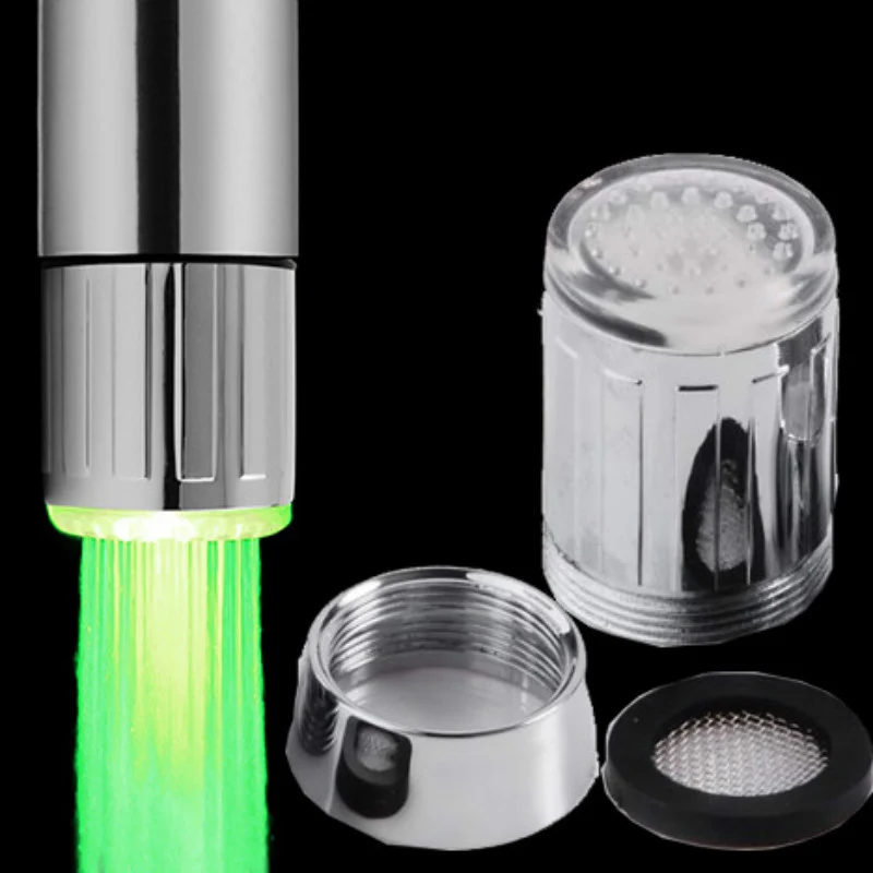 Plastika LED Senzor Temperature Pipo, RGB, Več Barv Spreminjanje Pretoka Vode Moč Tapnite Gospodinjski Kuhinja, Kopalnica, Oprema