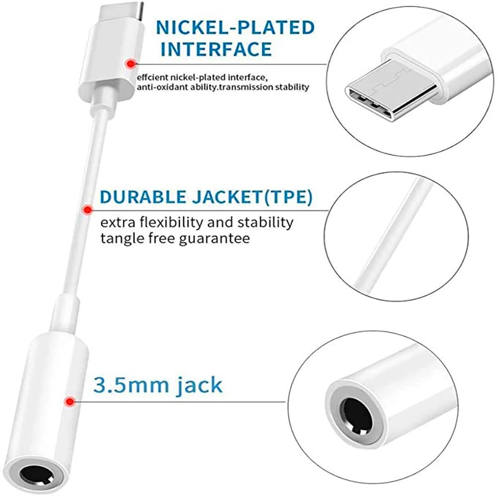 Samsung Slušalke Pletenic Avdio Kabel Typc C Do 3.5 mm AUX slušalke Napajalnik Slušalke kabel Adapter usb 3.1 Tip C