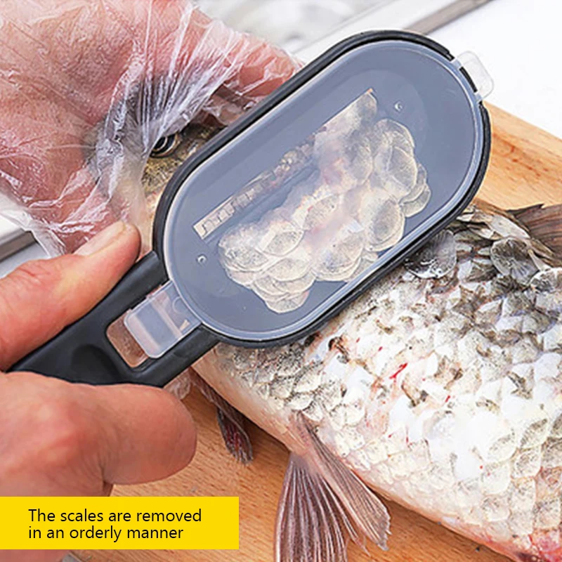 2 V 1 Ribje Kože Krtačo Plastičnih Ribolov Obsega Krtačo vgrajenim Ribe Rezalnik Strganje Hitro Odstranite Ribe Nož za Čiščenje Scaler kuhinja