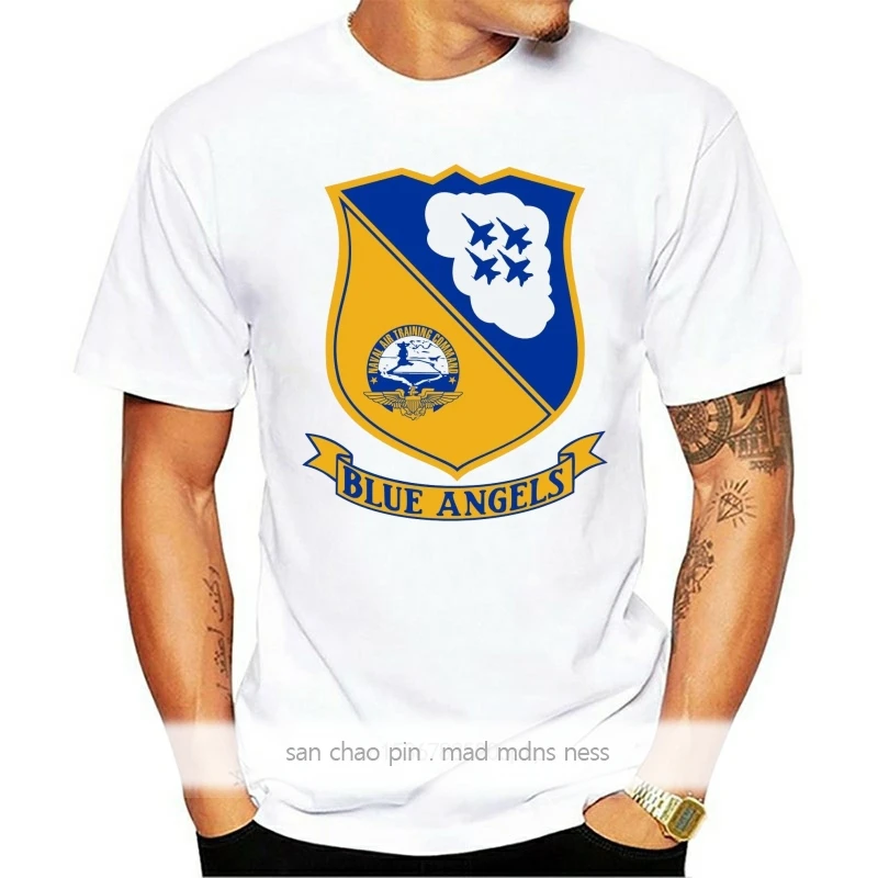 Moški tshirt Modri Angeli Insignia Unisex Majica s kratkimi rokavi ženske T-Shirt tees vrh