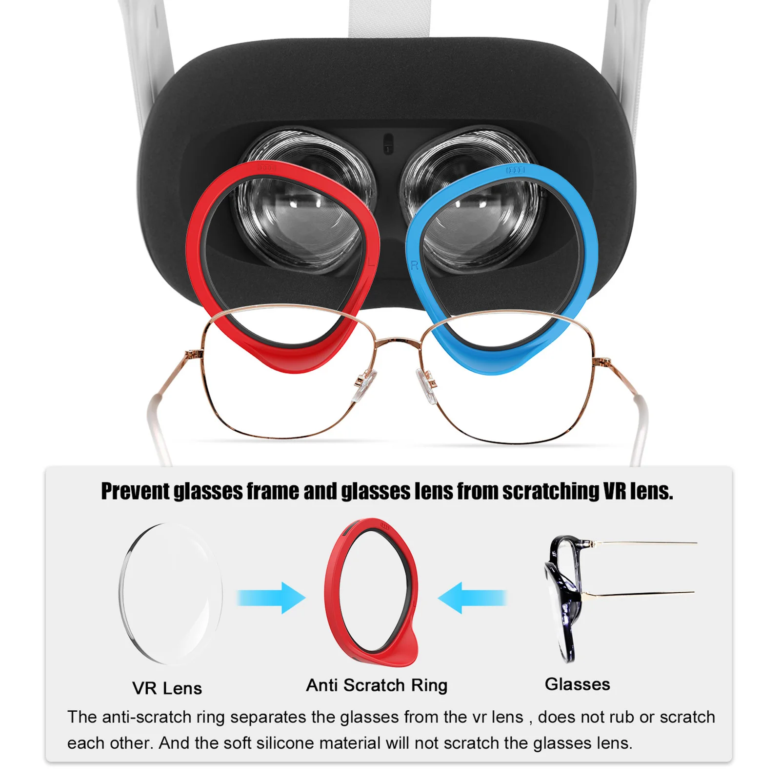 Objektiv Anti-Scratch Obroč Ščiti Očala za Kratkovidnost od Praskanja VR Slušalke Objektiv Združljivi za Oculus Quest 2, Quest 1, Razkol S