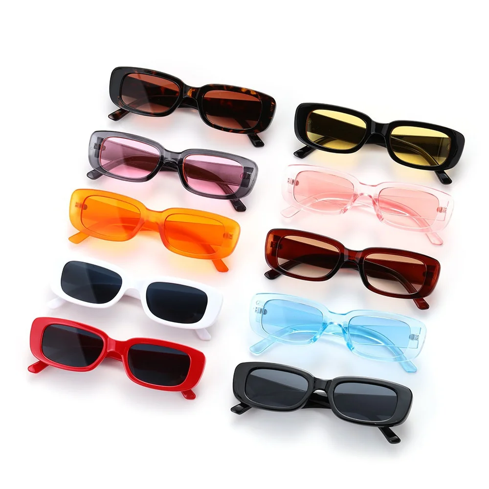 Retro Ženske sončna Očala Majhen Pravokotnik Okvir sončna Očala UV400 Zaščito Očala Poletje Potovanje Plaži Modna Očala